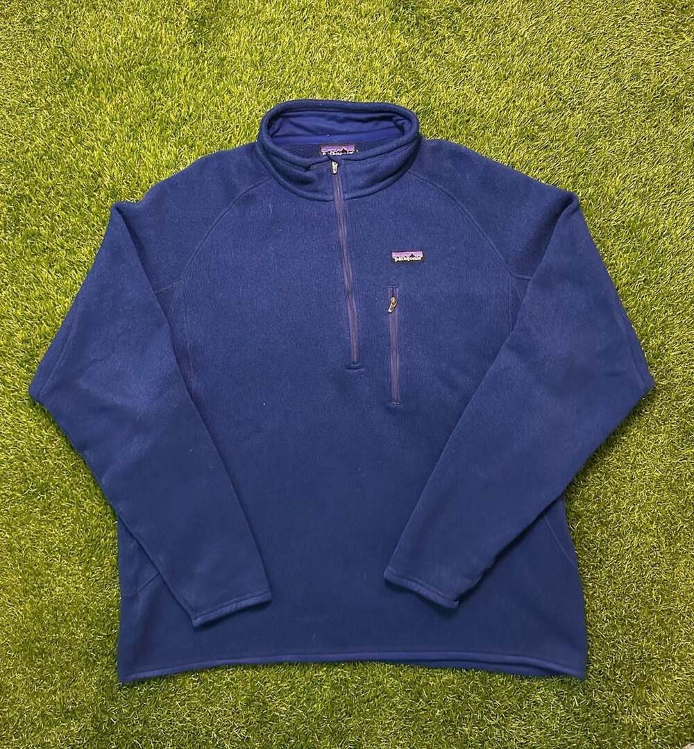 Patagonia Men's Better Sweater 1/4-Zip Fleece Pullover Blue XXL